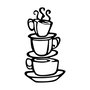 Wallity Coffee Accesorio decorativo de pared de metal Negro